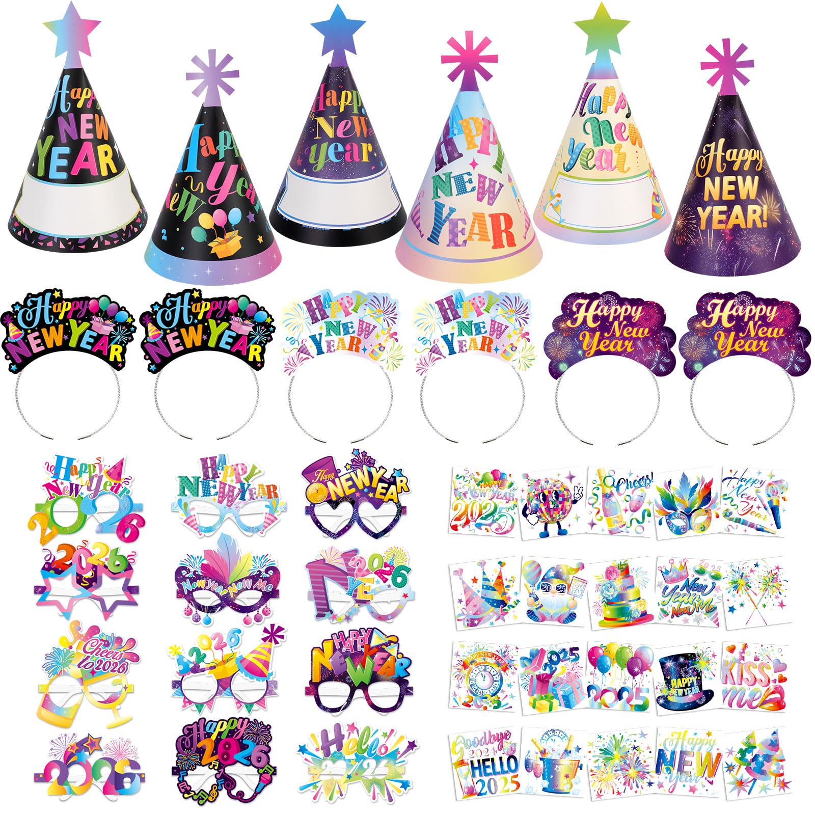 howaf-silvester-accessoires-set-partyh-te-brille-tattoos image 1