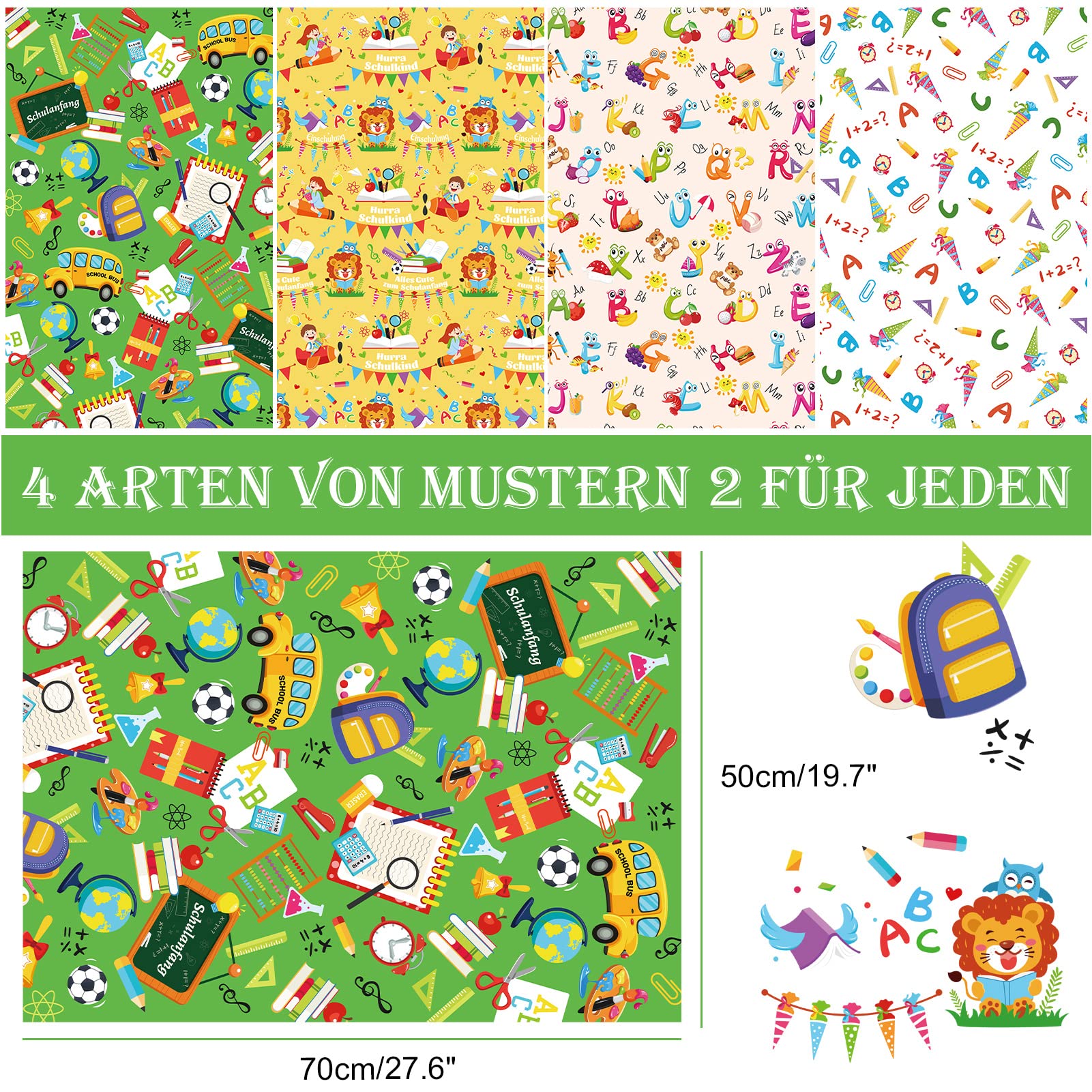 howaf-geschenkpapier-einschulung-mehrfarbig-8-b-gen-set image 2