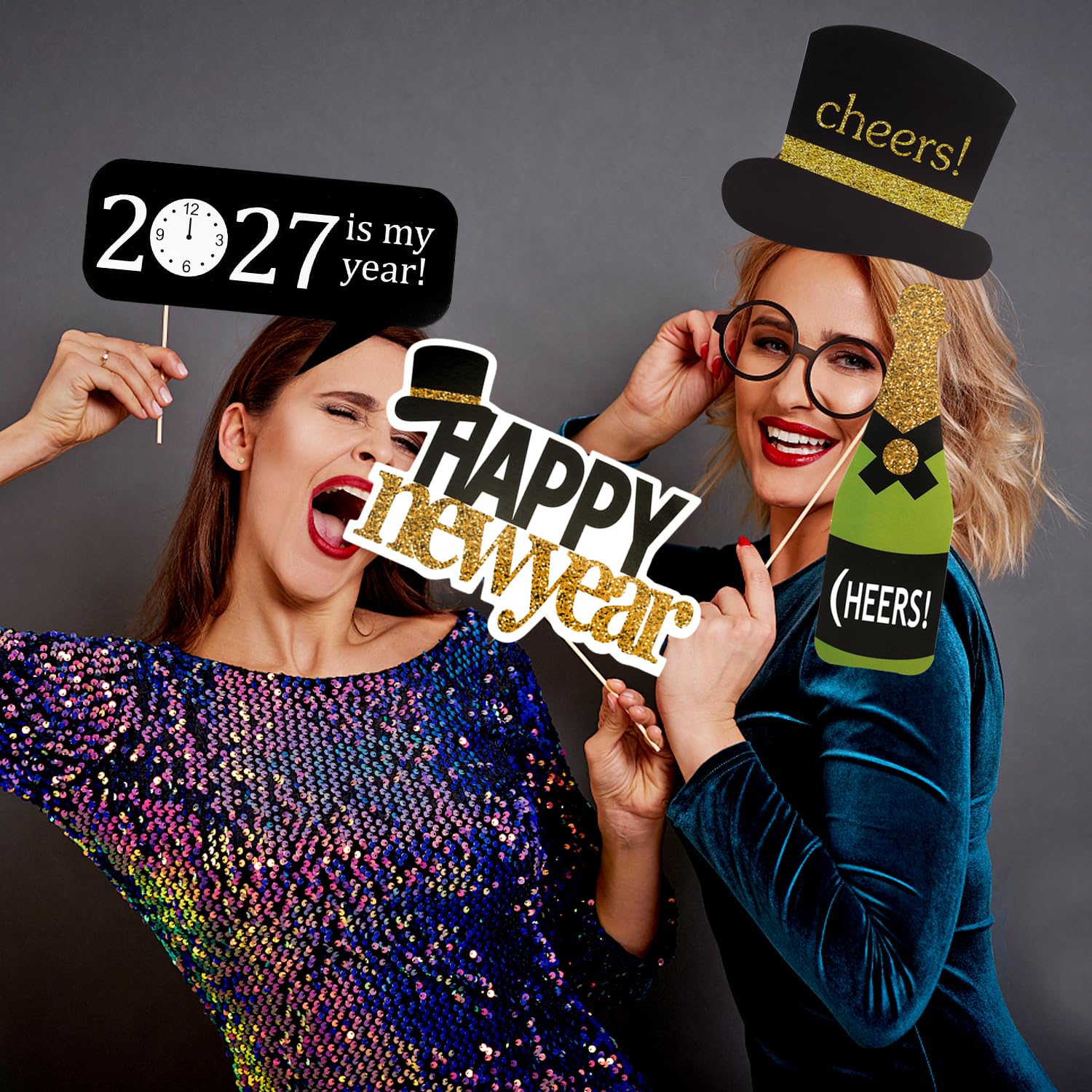 howaf-silvester-foto-requisiten-21-st-ck-schwarz-gold image 7