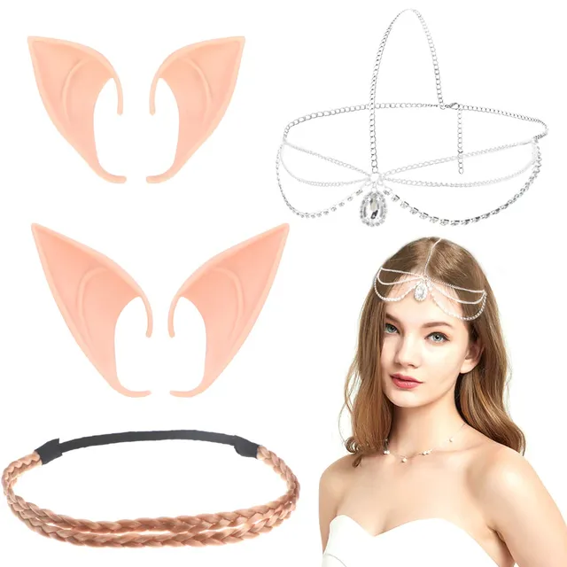 howaf-elfenohren-set-wei-latex-spitzohren-mit-kopfschmuck image 1