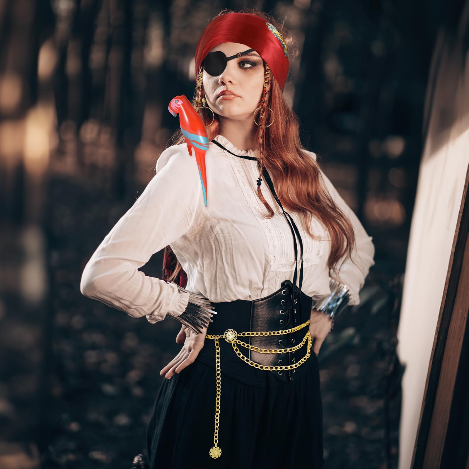 howaf-piratenkost-m-damen-rot-accessoire-set-6-teilig image 5