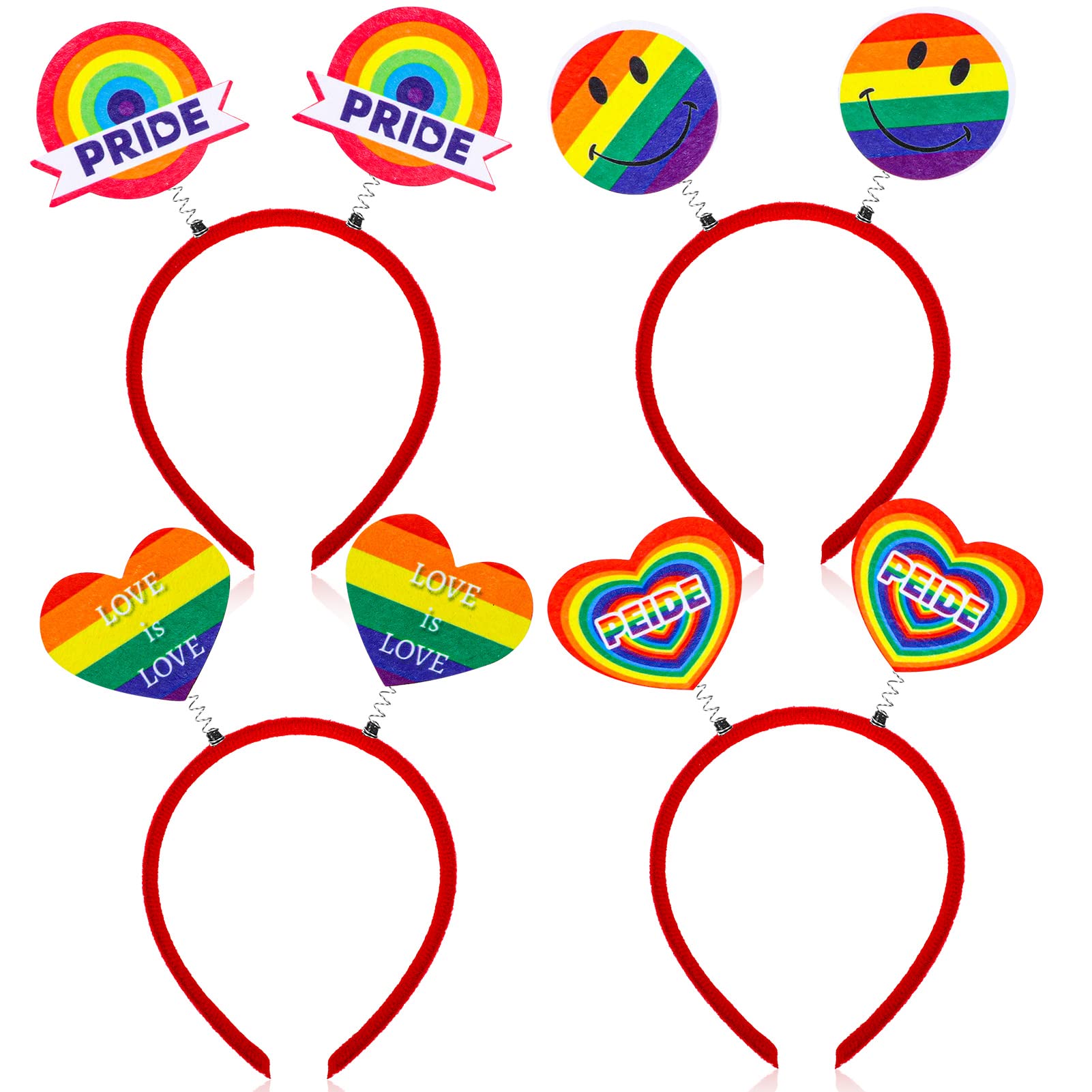 howaf-pride-haarreif-regenbogen-stirnband-4er-set-lgbtq-herz image 1