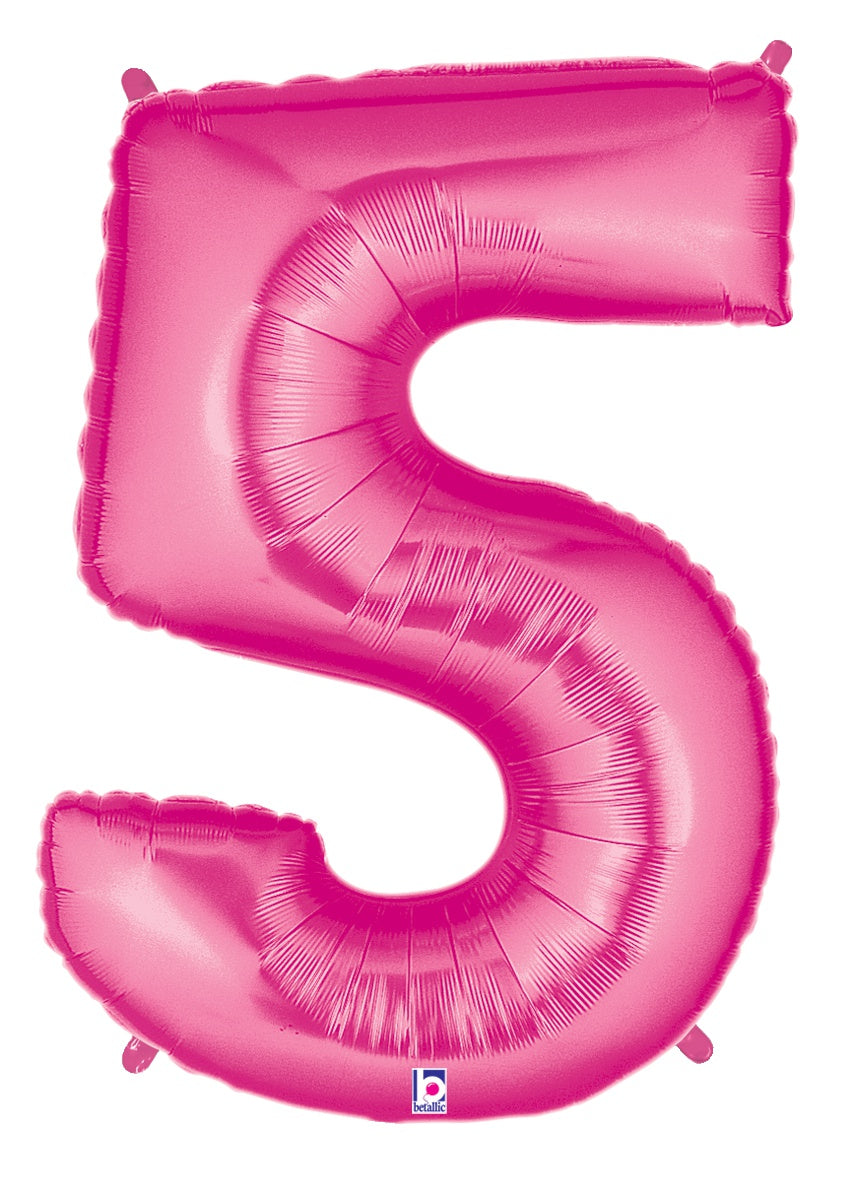 betallic-zahl-5-folienballon-pink-34-zoll-holografisch image 1