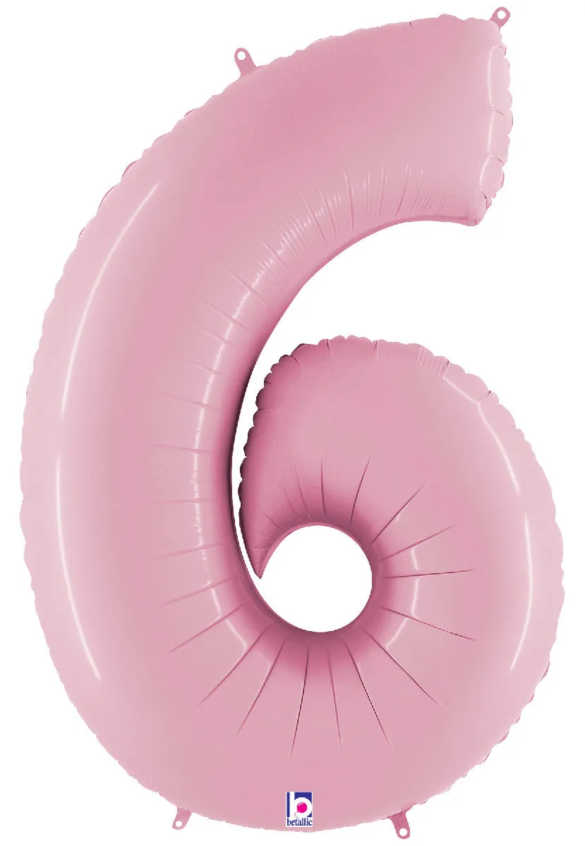 betallic-number-6-pastel-pink-folienballon-34-zoll-zahl image 1
