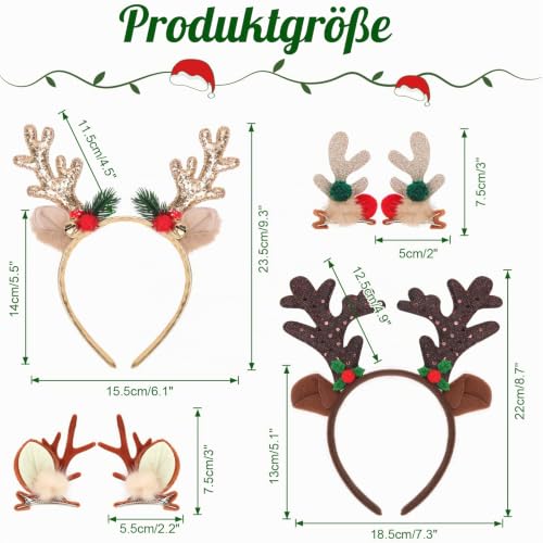 howaf-weihnachts-haarreif-rentier-geweih-gold-4-teilig image 7