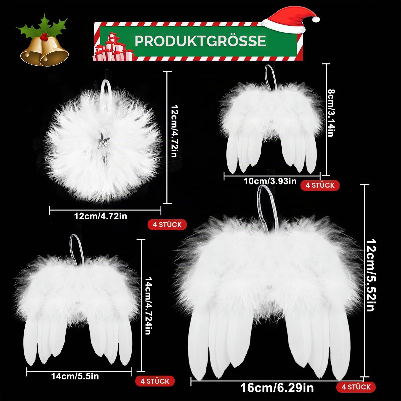 howaf-engelsfl-gel-christbaumschmuck-wei-12-st-ck-feder image 2