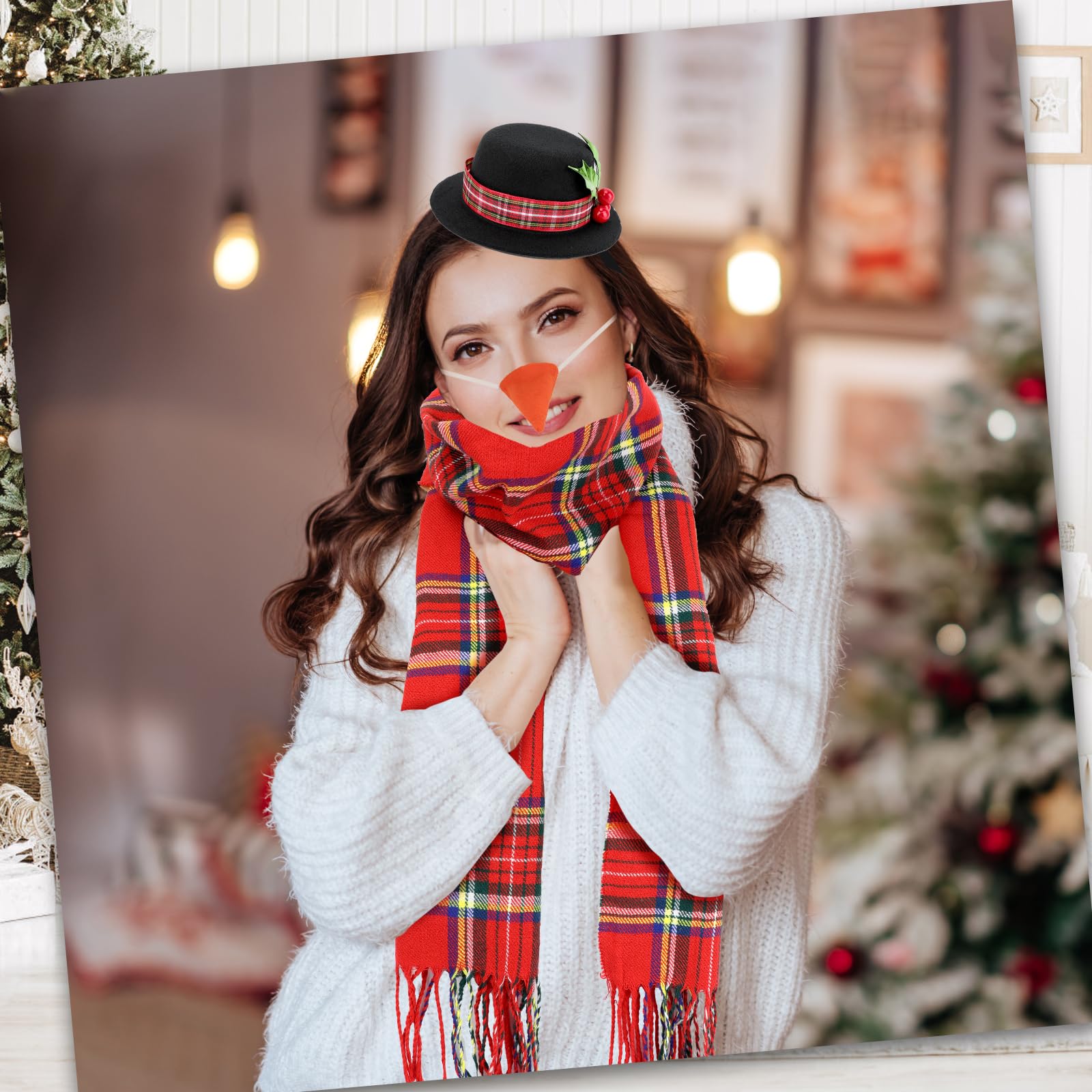 howaf-schneemann-kost-m-set-m-tze-schal-nase-handschuhe image 6