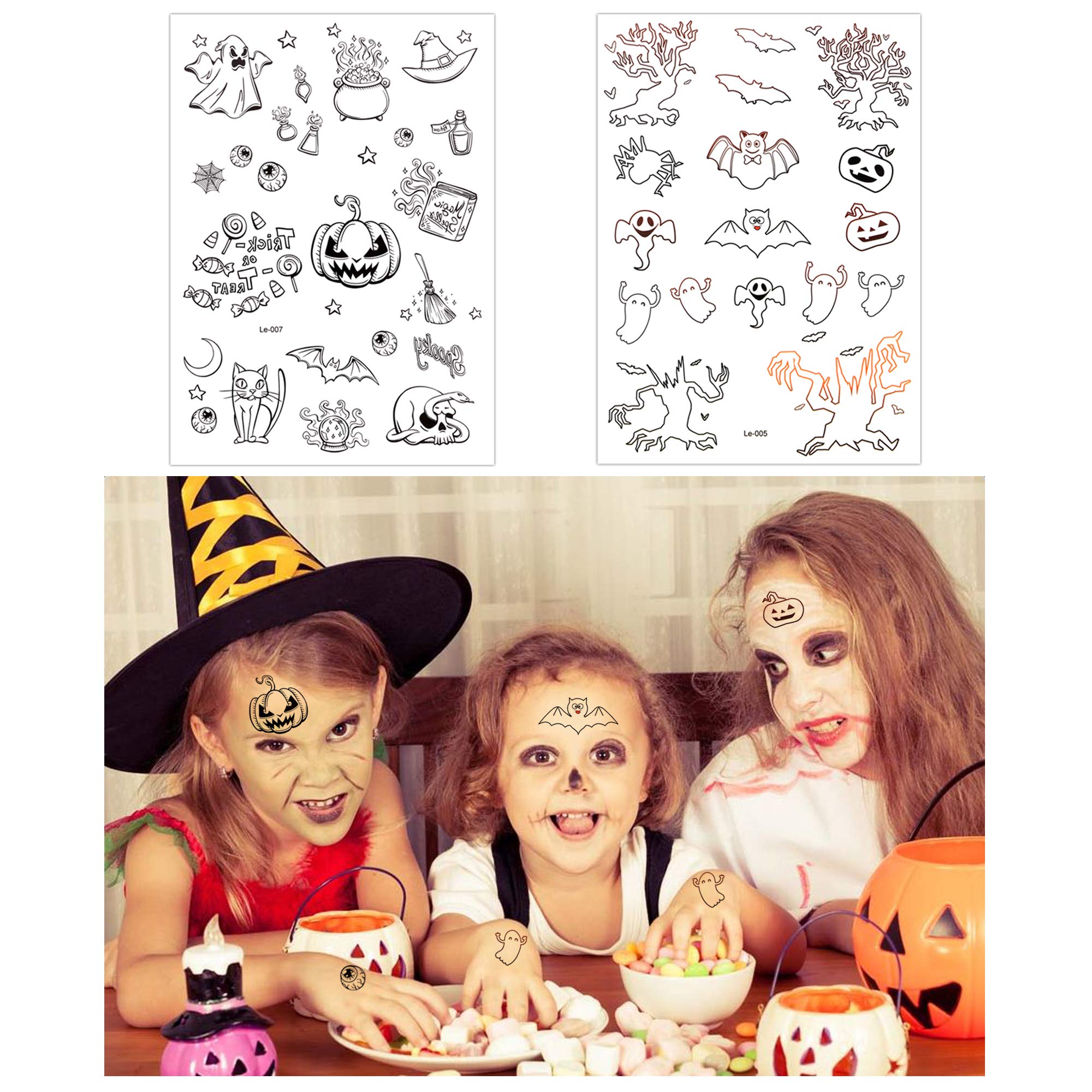 howaf-halloween-tattoo-kinder-6-b-gen-leuchtend-150-stk image 4