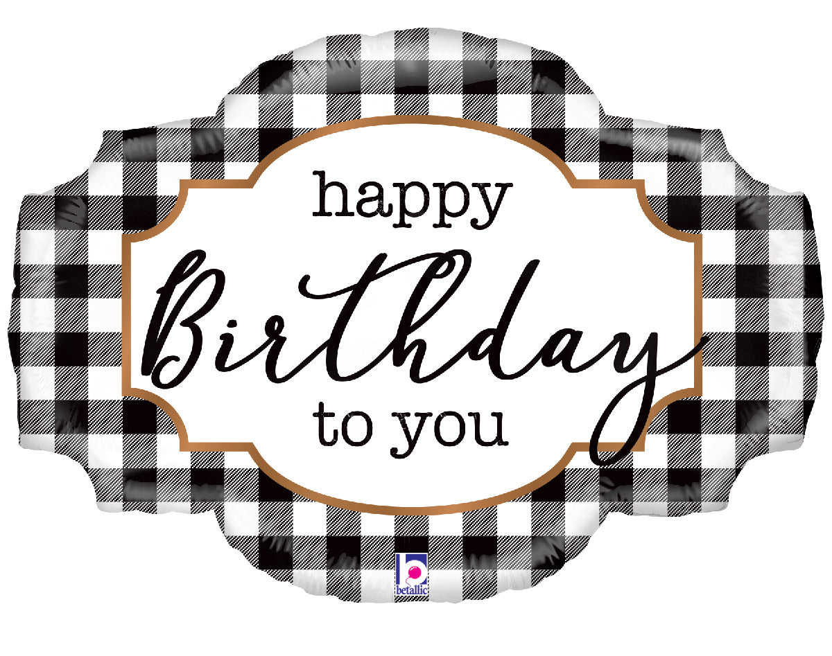 betallic-buffalo-plaid-folienballon-25-zoll-geburtstag-karo image 1