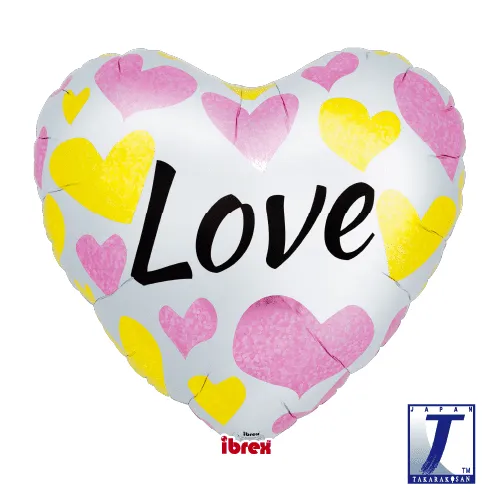 takara-ibrex-heart-25-zoll-luftballon-white-love-pink-gold image 1