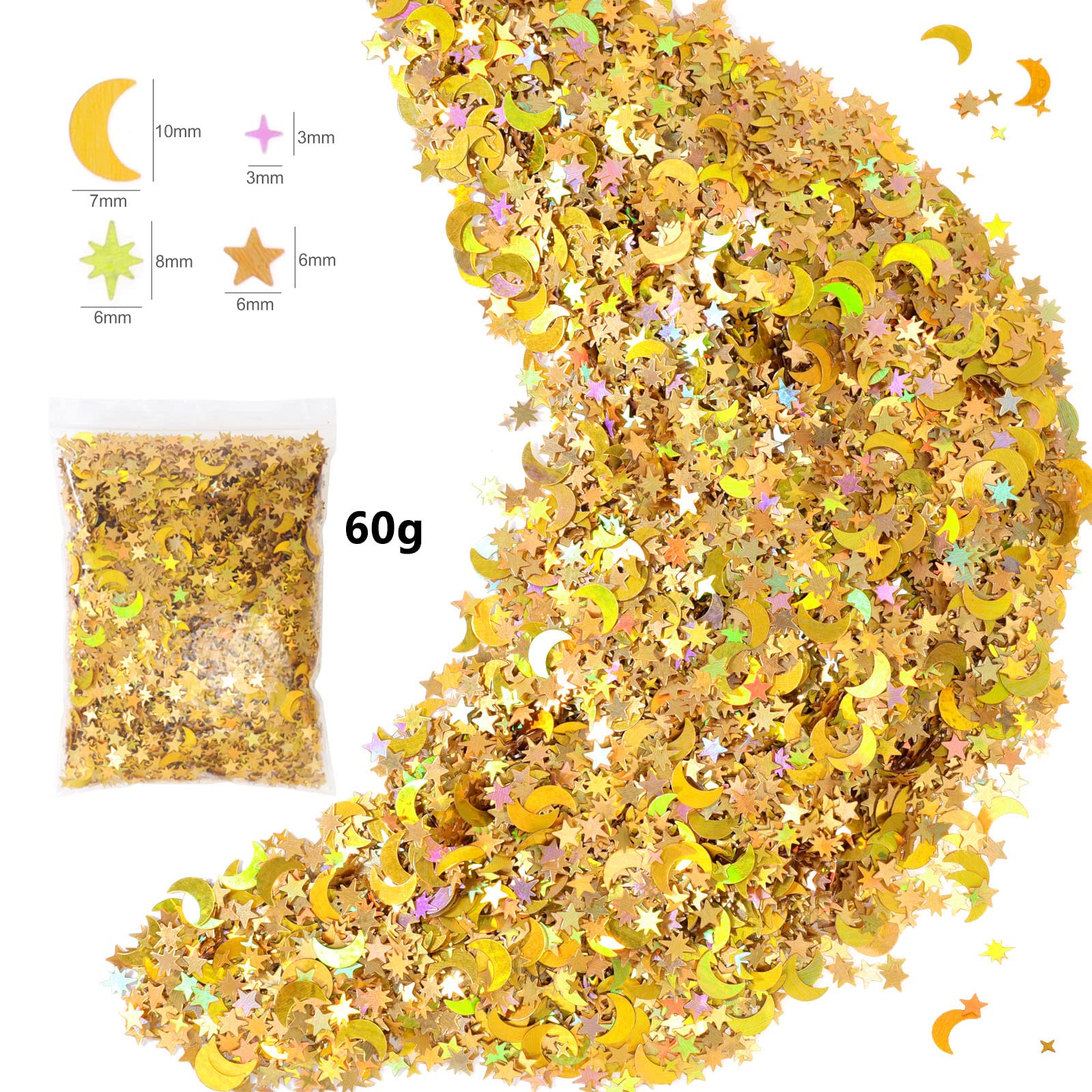 howaf-ramadan-tischdeko-konfetti-gold-60g-sterne-mond image 3