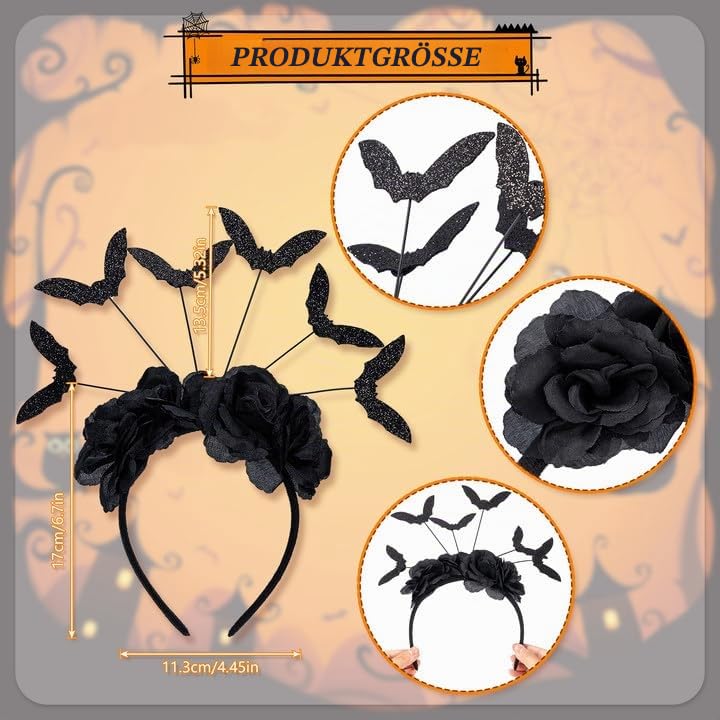 howaf-fledermaus-kost-m-damen-set-5tlg-schwarz-halloween image 4