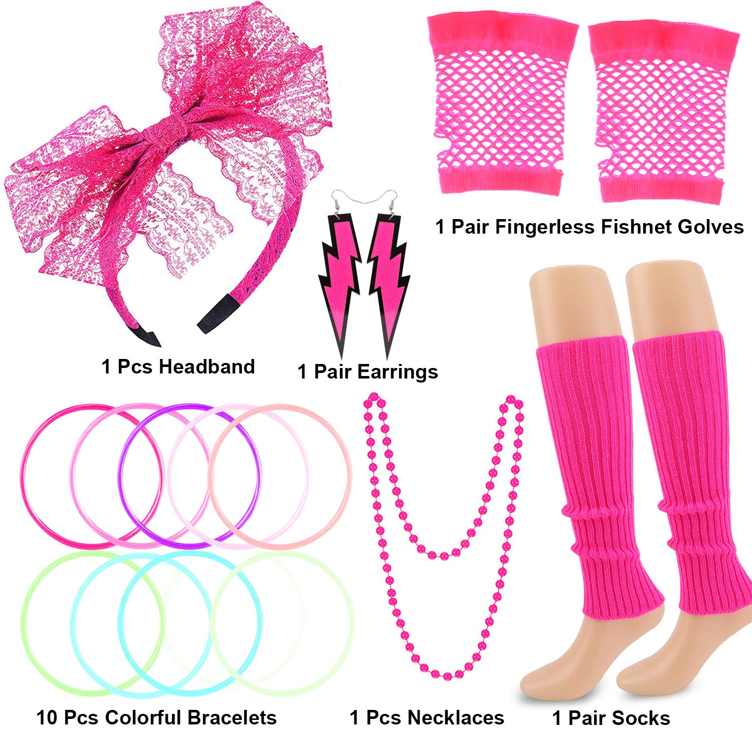 howaf-80er-accessoires-damen-neon-kost-m-set image 4