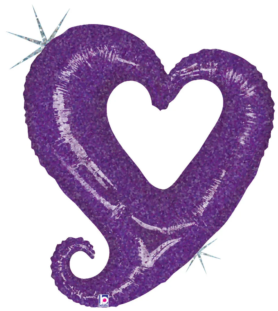 betallic-chain-of-hearts-folienballon-33-lila-holografisch image 1