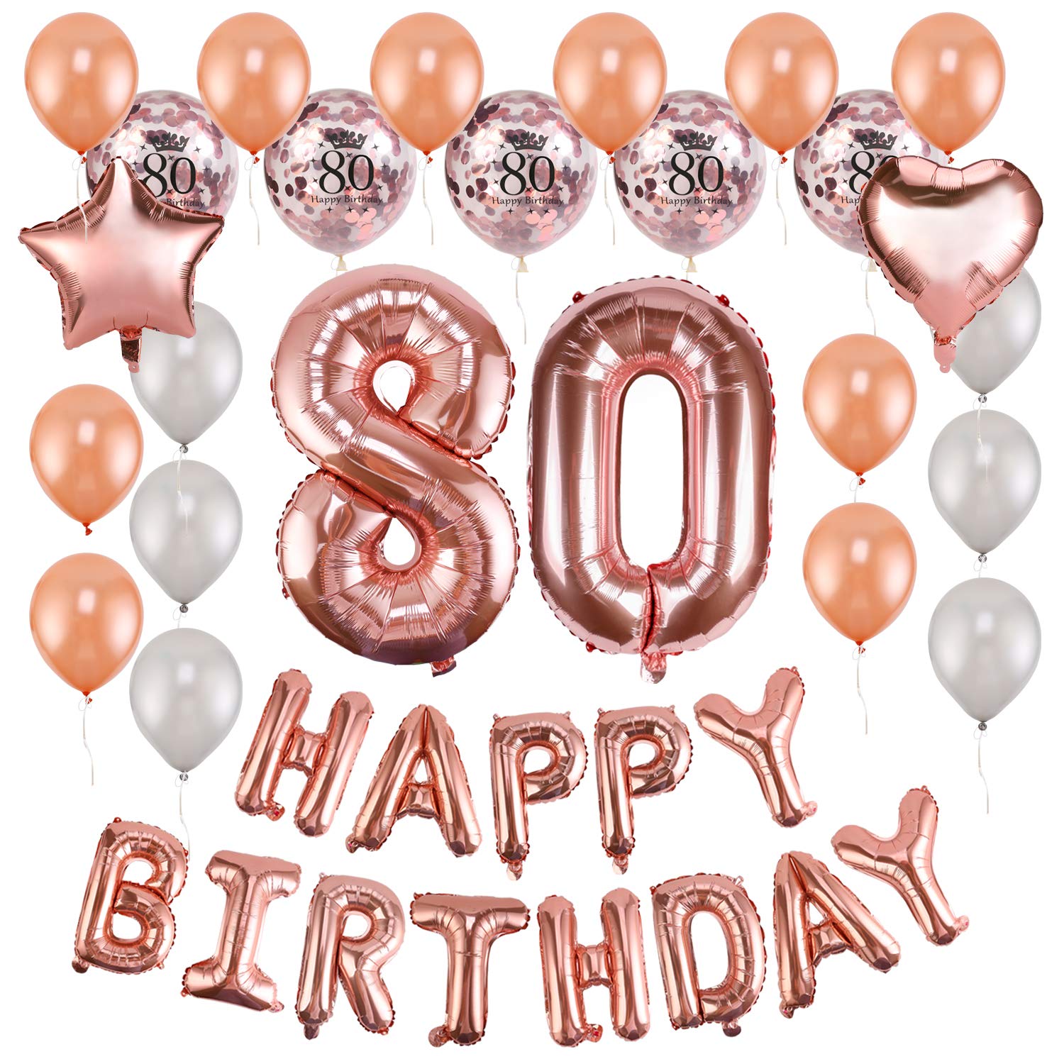 howaf-80-geburtstag-deko-luftballon-set-ros-gold-59-teilig image 1