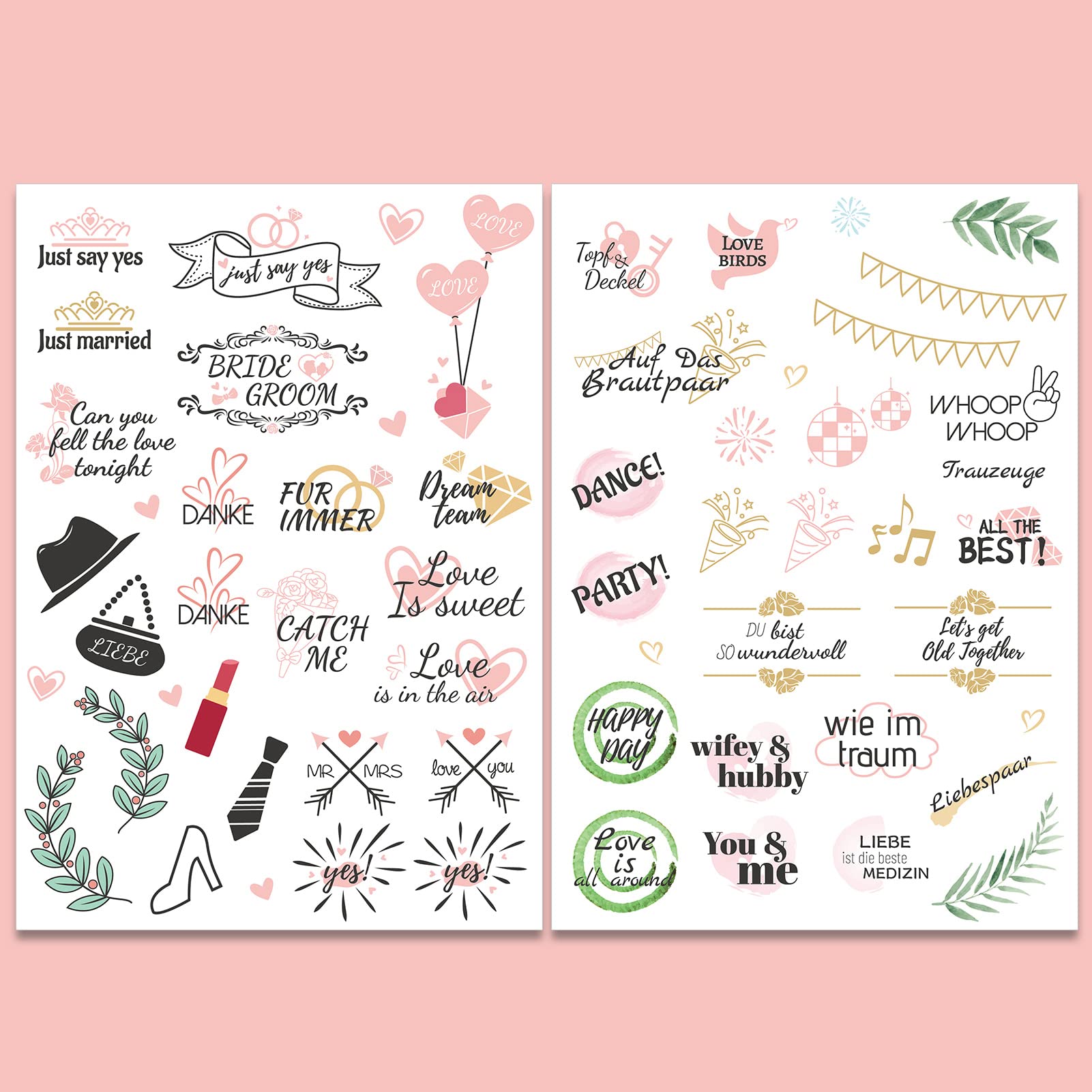 howaf-hochzeit-sticker-f-r-g-stebuch-8-b-gen-vintage-200-st-ck image 3