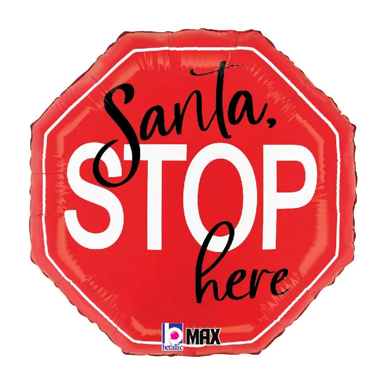 betallic-santa-stop-here-folienballon-45-cm image 1