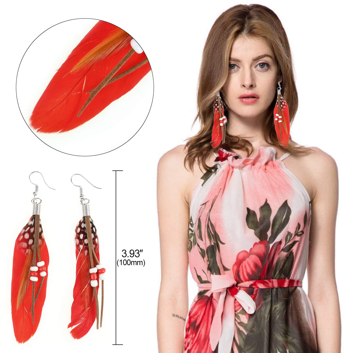 howaf-indianer-stirnband-federn-kopfschmuck-boho-set-mit-kette image 5