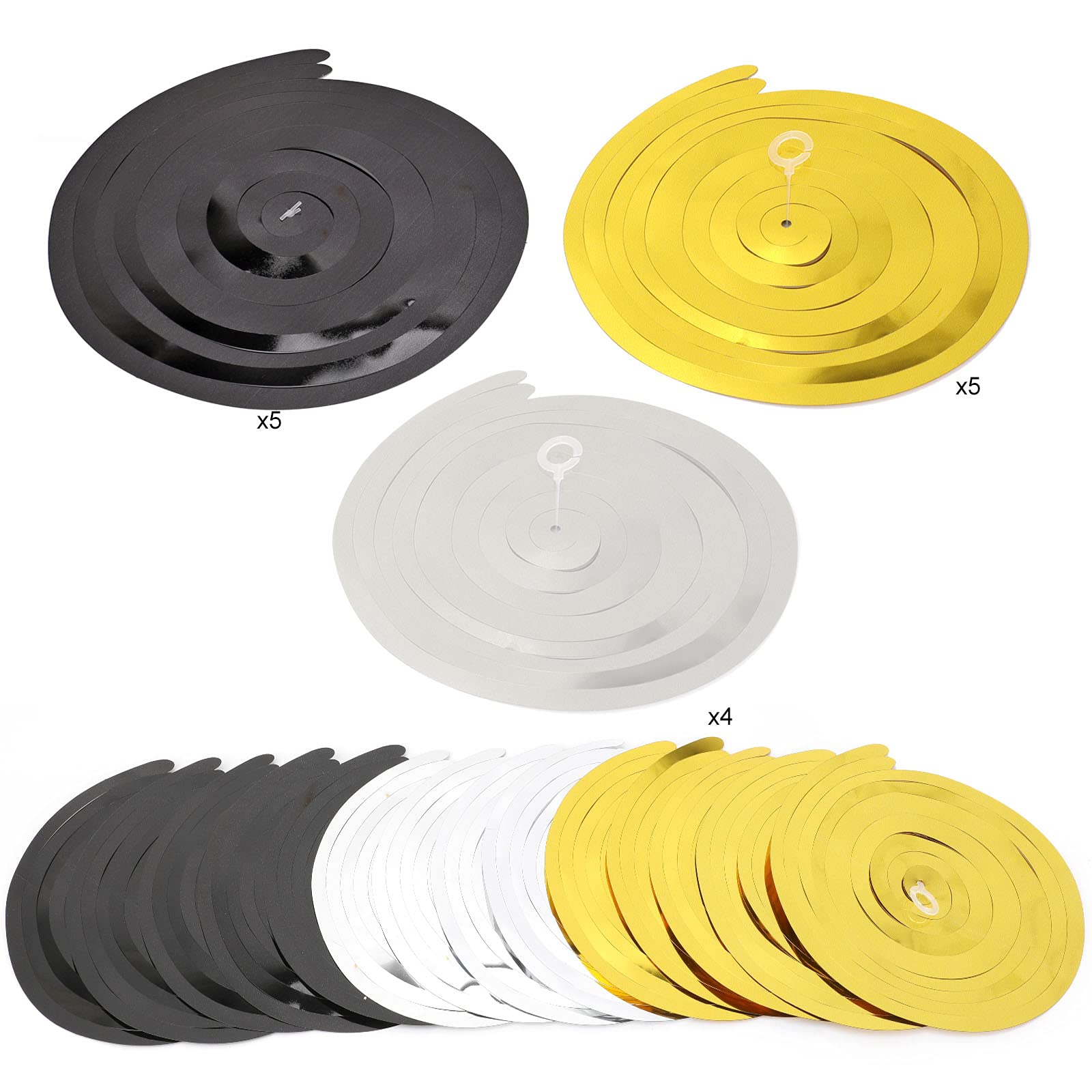 howaf-70-geburtstag-h-ngedeko-spiralen-schwarz-gold-30-st-ck image 4