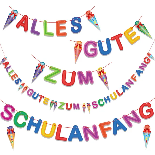 howaf-girlande-schulanfang-zuckert-ten-rot-wei-papier image 1