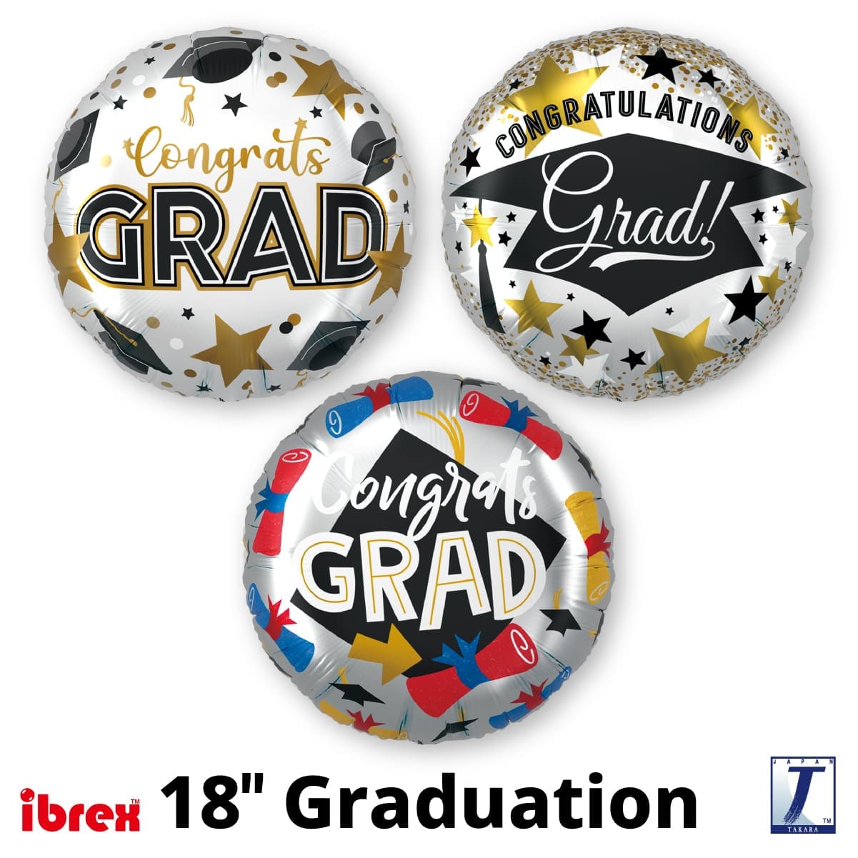takara-ibrex-round-18-zoll-folienballon-graduation-abschluss image 1