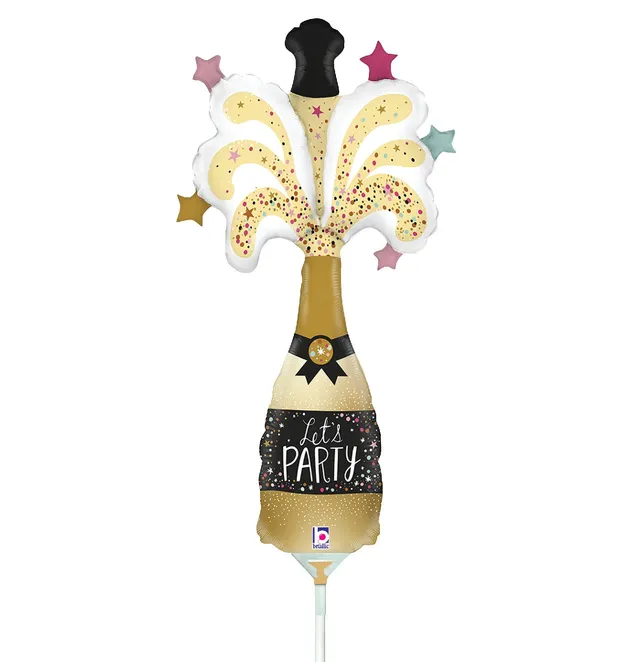 betallic-mini-party-champagne-folienballon-14-sektflasche-flach image 1