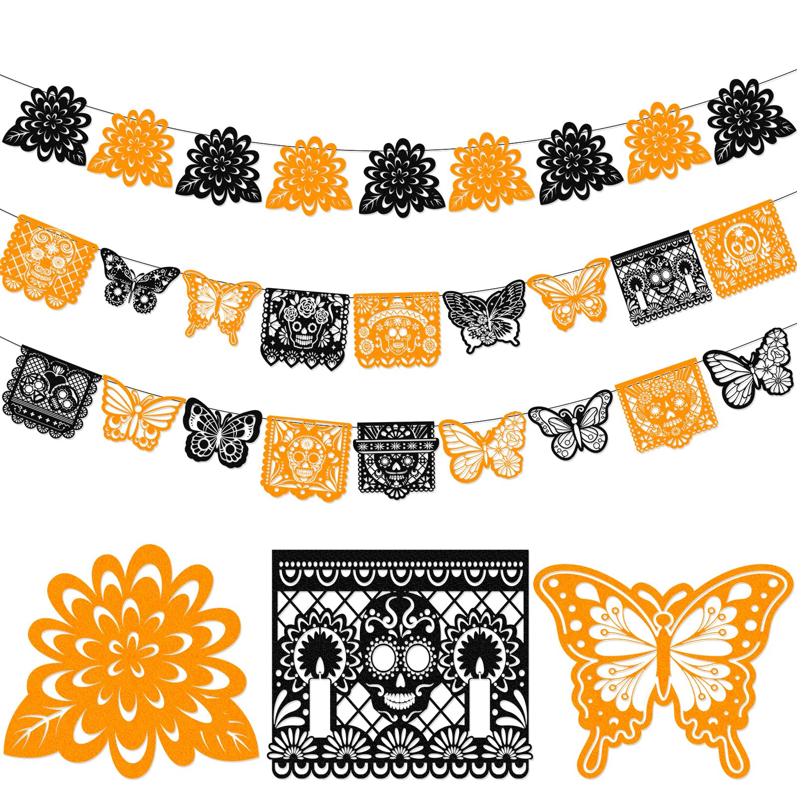 howaf-dia-de-los-muertos-banner-filz-girlande-27-tlg-bunt image 8