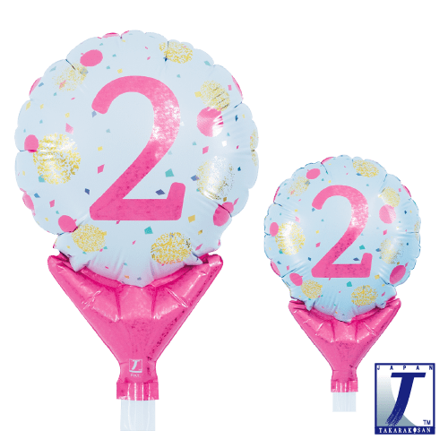takara-upright-round-5-zoll-folienballon-gold-pink-dots-no-2 image 1