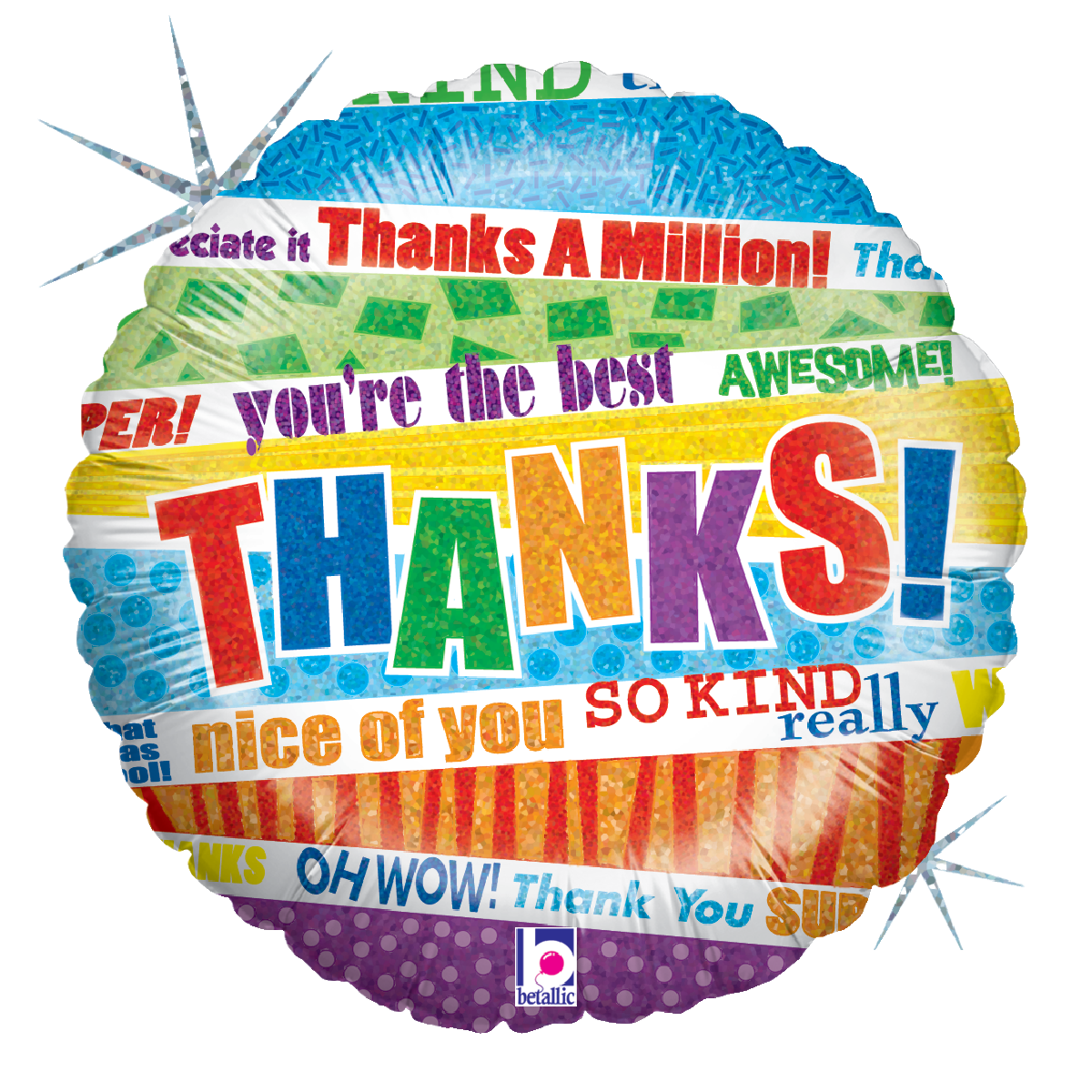 betallic-foil-balloons-lots-o-thanks-folienballon-9-flach-holografisch image 1