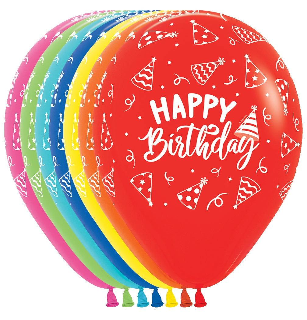 betallic-happy-birthday-hats-luftballon-11-50er-bunt image 1
