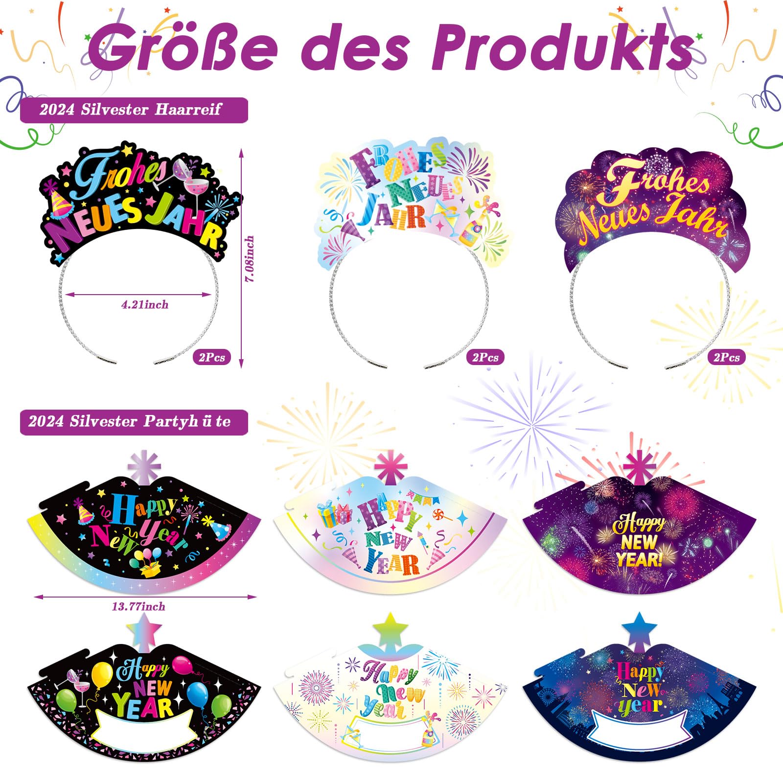 howaf-silvester-deko-2025-partyh-te-brille-haarreif-set image 2