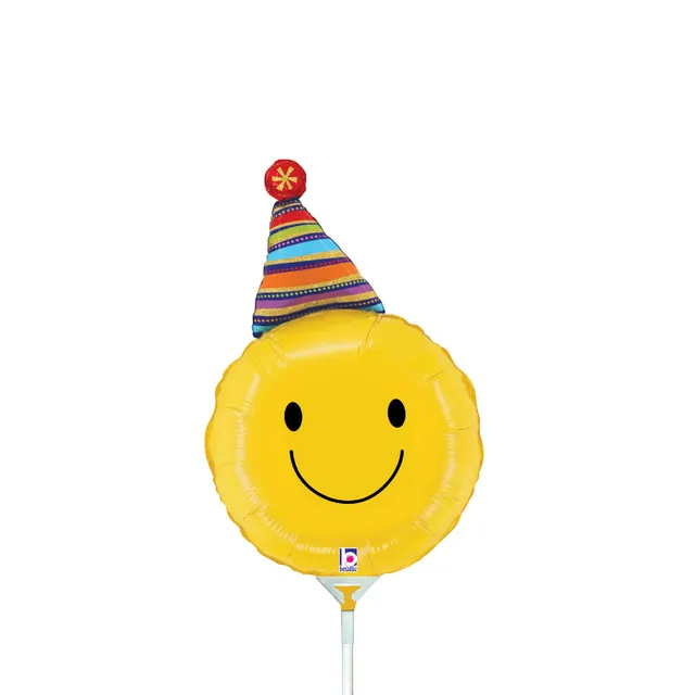 betallic-party-hat-smiley-face-folienballon-14-partyhut image 1