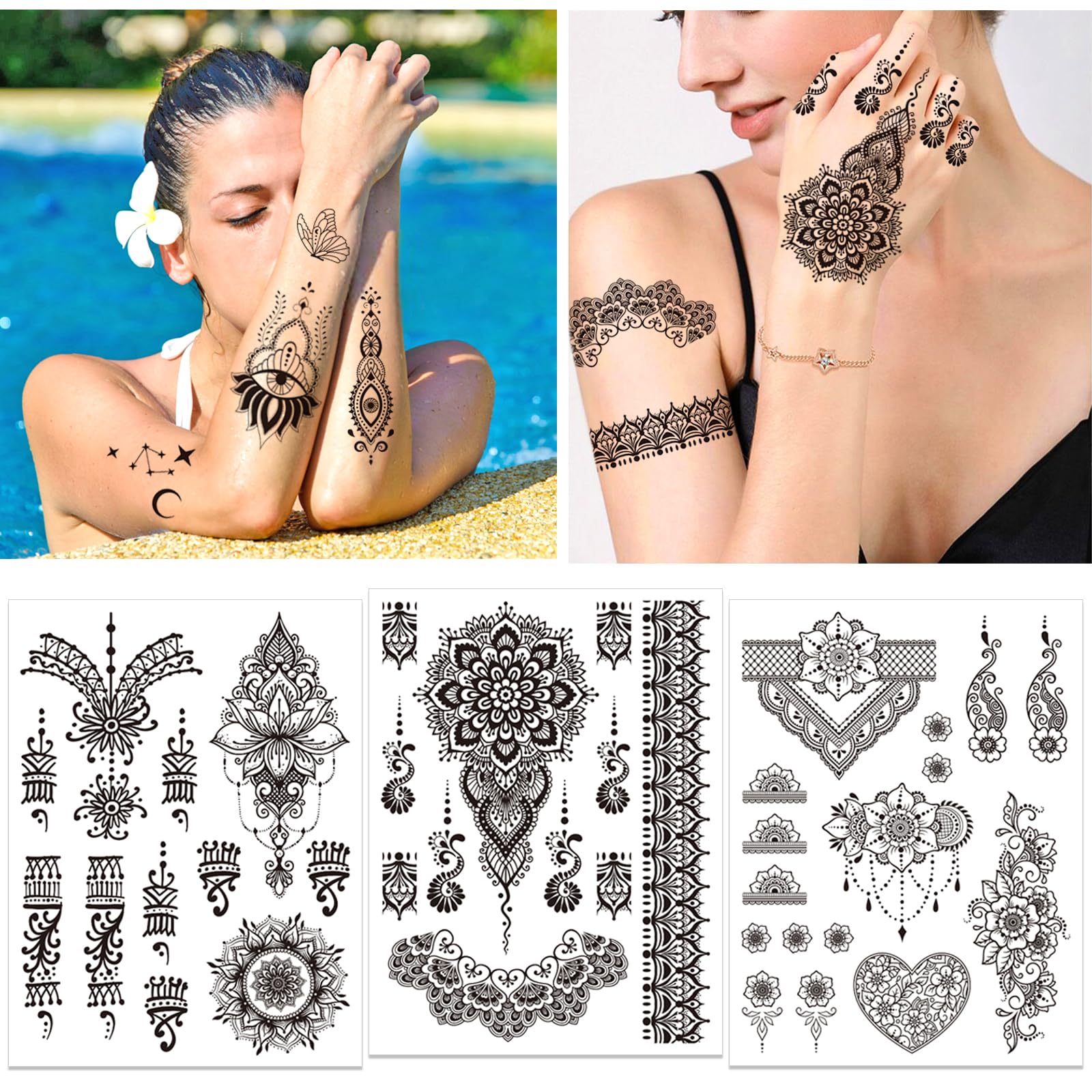 howaf-henna-tattoos-schwarz-mandala-11-blatt-wasserfest image 4