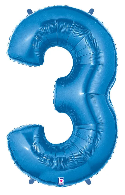 betallic-number-3-blue-folienballon-34-blau-holographic image 1