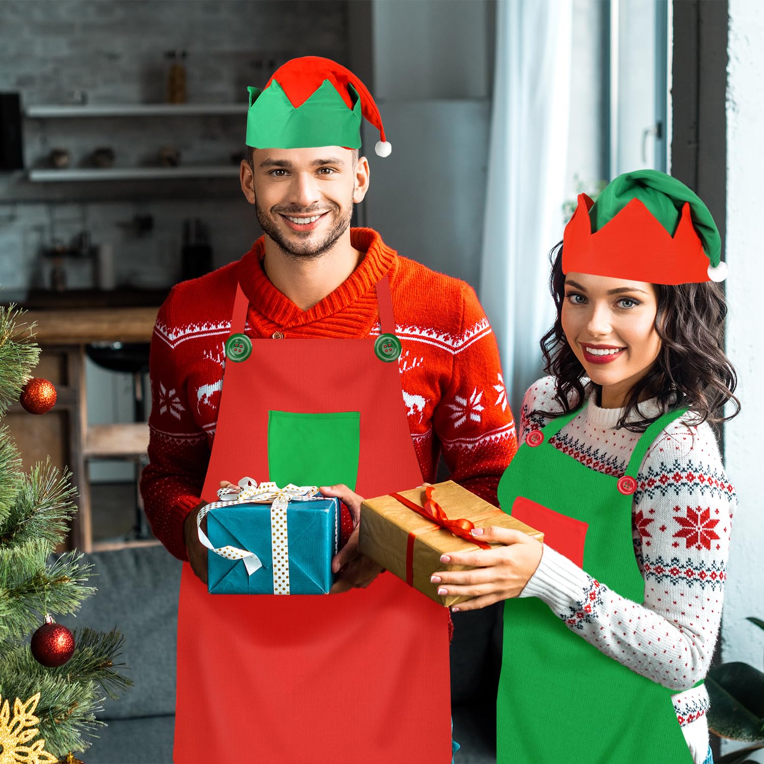 howaf-elf-kost-m-weihnachtssch-rze-elfenm-tze-2er-set image 6