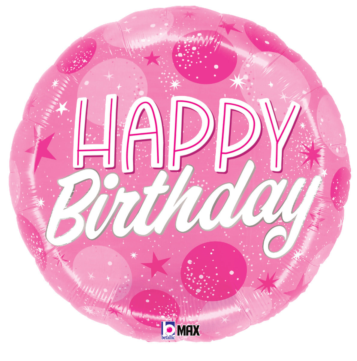 betallic-birthday-pink-sparkle-dots-folienballon-18-pink image 1