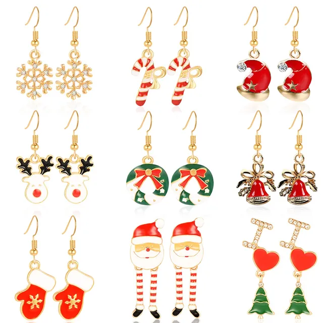 howaf-weihnachten-ohrringe-9-paar-h-ngeohrringe-set-damen image 1