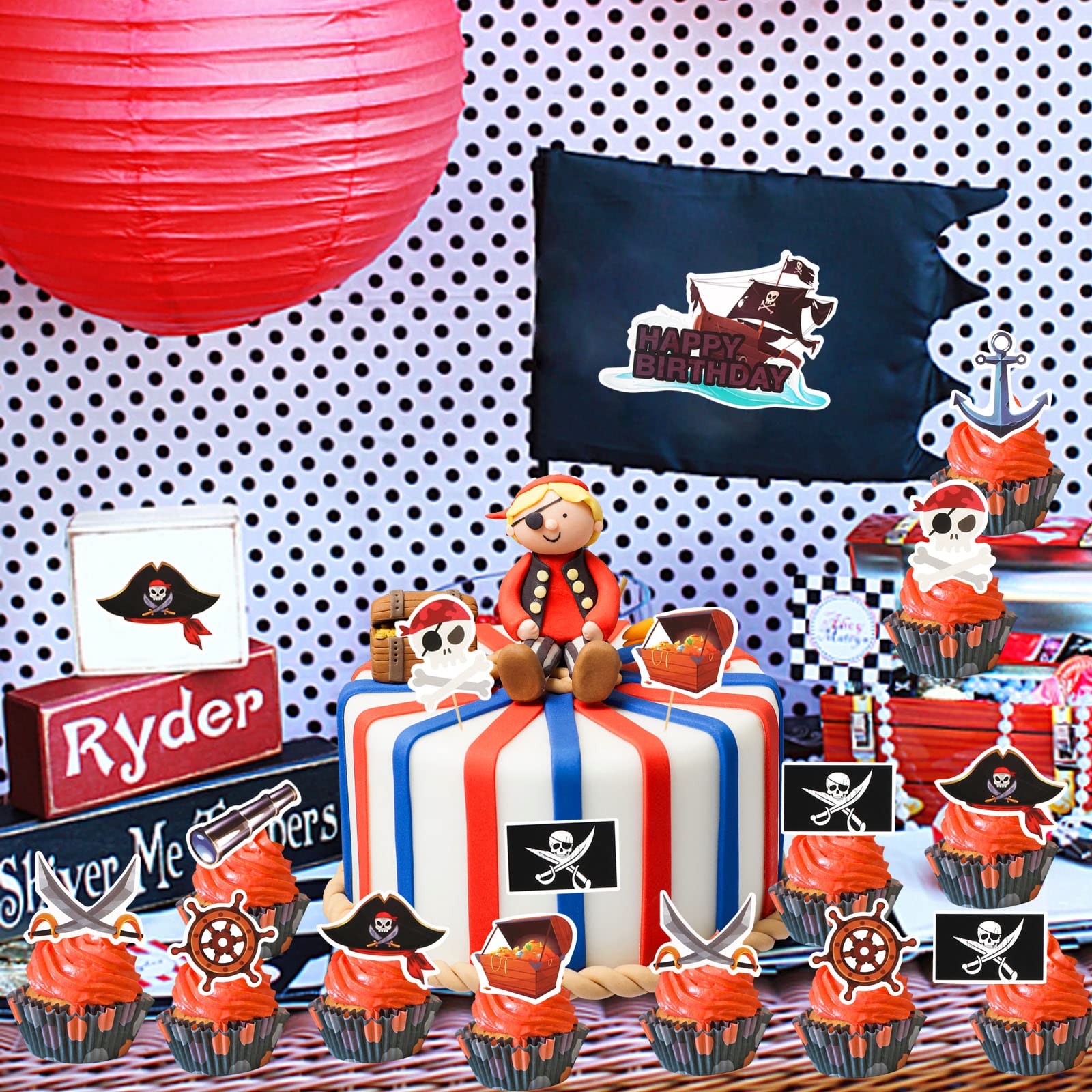 howaf-piraten-tortendeko-25-st-ck-cake-topper-geburtstag image 6