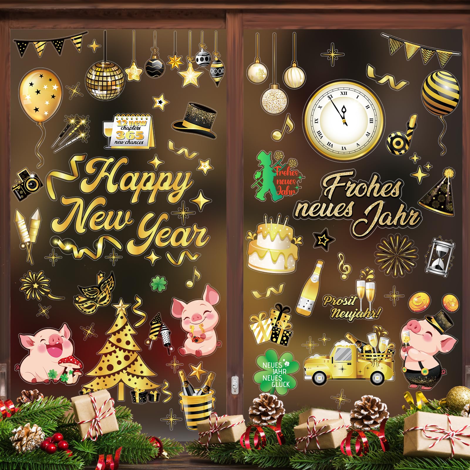 howaf-fensterbilder-silvester-deko-2026-happy-new-year-9-blatt image 1