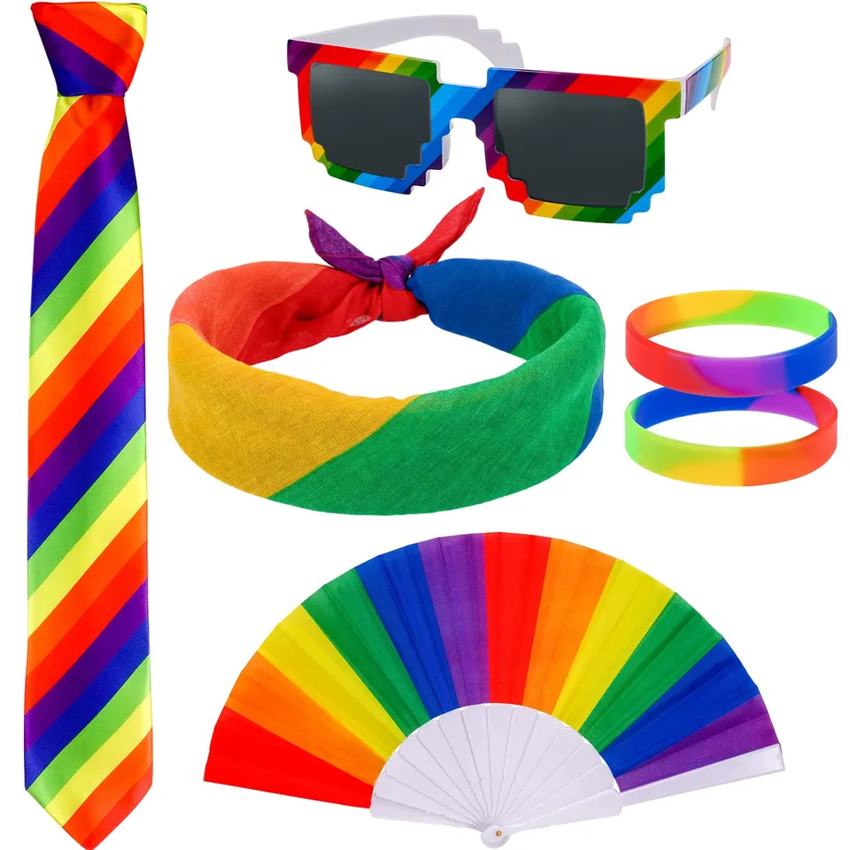 howaf-regenbogen-accessoires-6-teilig-pride-set-mit-bandana image 1