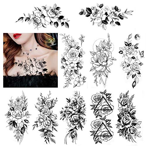 howaf-tempor-re-tattoos-schwarz-rose-blume-10-bl-tter image 7