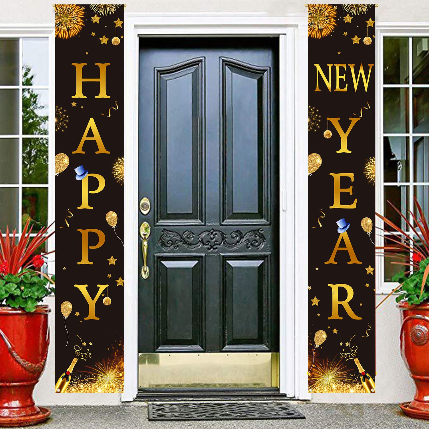 howaf-silvester-deko-banner-schwarz-gold-2-st-ck-t-r-2027 image 5