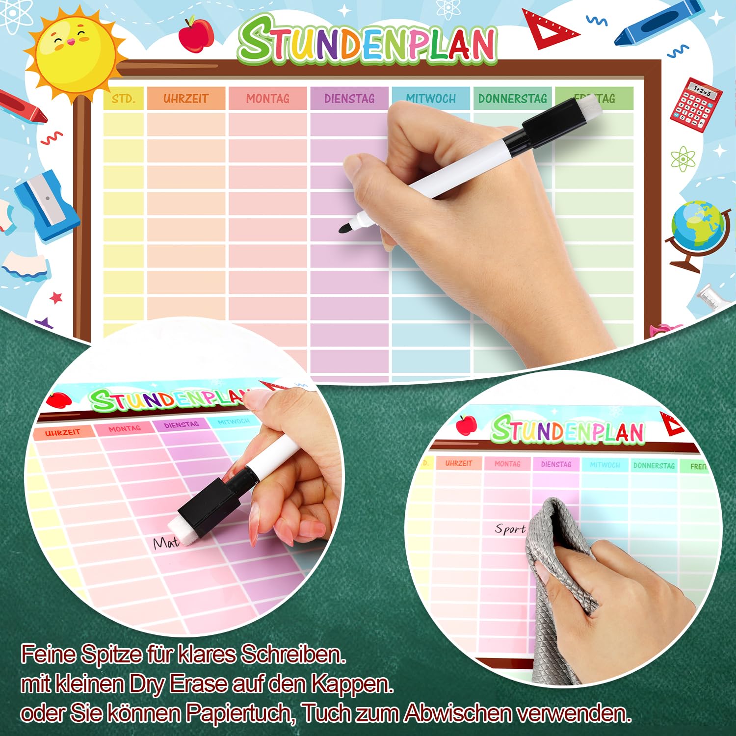 howaf-stundenplan-abwischbar-magnetisch-a4-inkl-stift-konfetti image 4