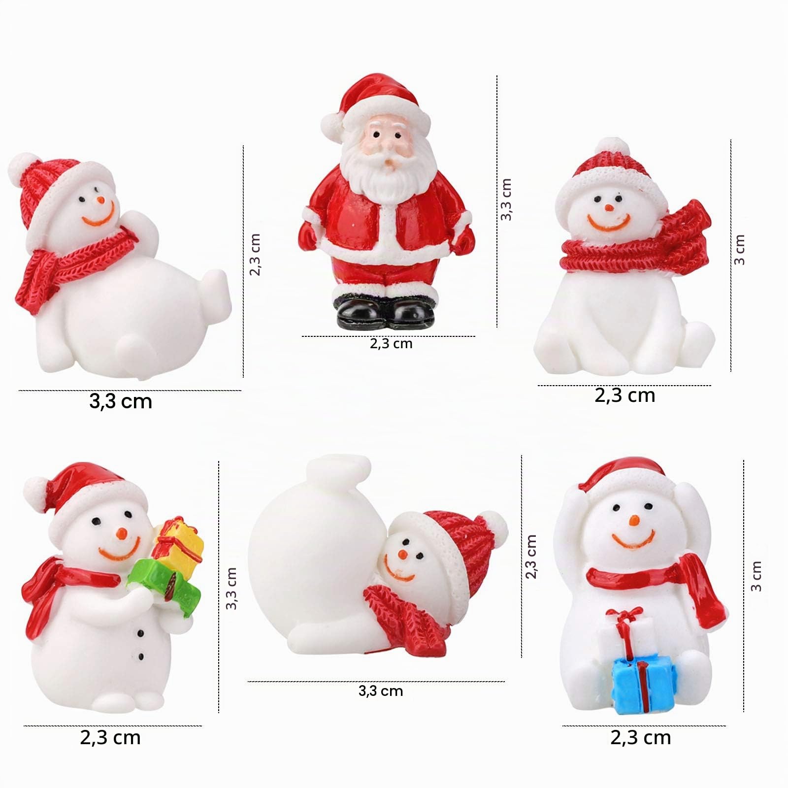 howaf-weihnachtsfiguren-mini-deko-set-harz-14-teilig-schneemann image 2