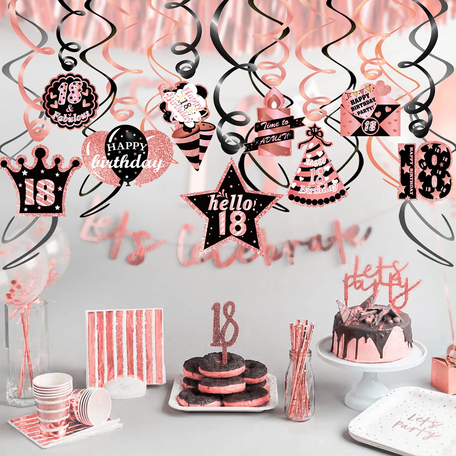 howaf-18-geburtstag-h-ngedeko-rosegold-30-st-ck-spiralen-wirbel image 6