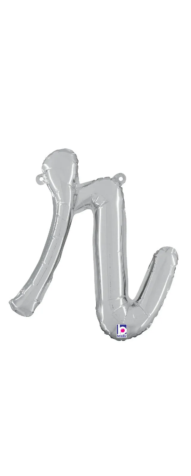betallic-foil-balloons-script-r-folienballon-silber-14-flach image 1