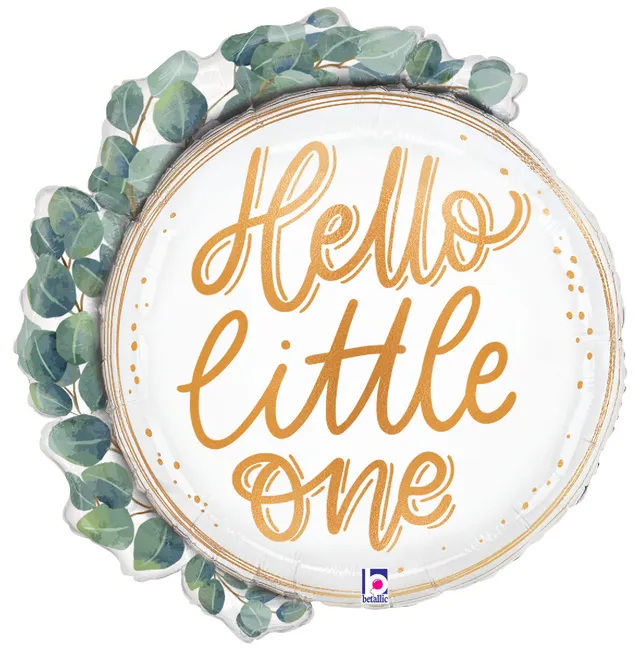 betallic-hello-baby-eucalyptus-folienballon-26-kranz image 1