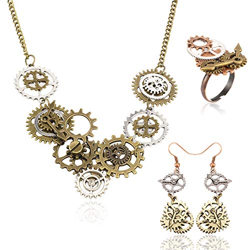 howaf-steampunk-schmuck-set-damen-kette-ohrringe-ring image 8