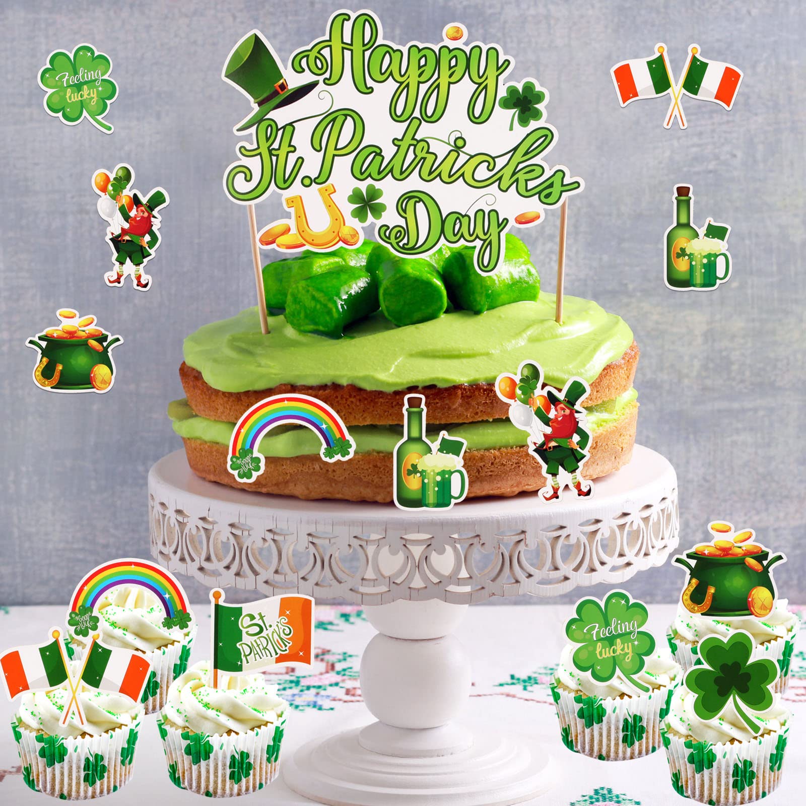 howaf-tortendeko-st-patricks-day-cake-topper-25-stk image 5