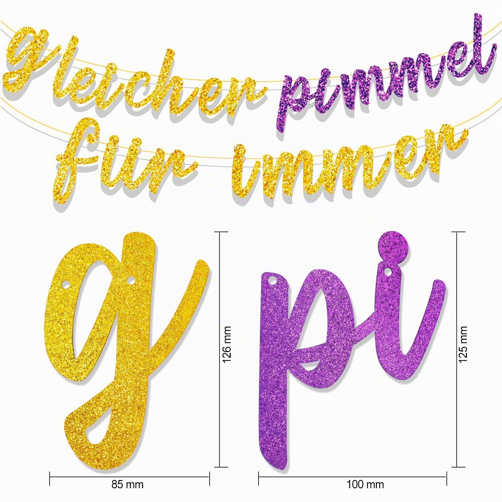 howaf-gleicher-pimmel-f-r-immer-jga-set-banner-luftballons-lila-gold image 3